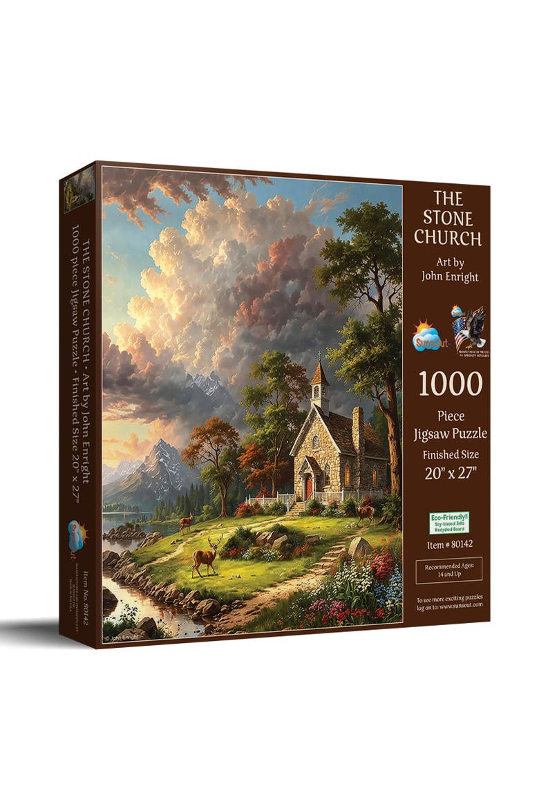 The Stone Church 1000 piece Jigsaw Puzzle for Adults, Main, color, Multicolor