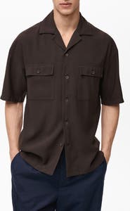 MANGO Relaxed Fit Camp Shirt