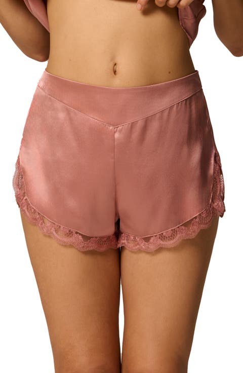 Love Me Lace Trim Silk Blend Shorts