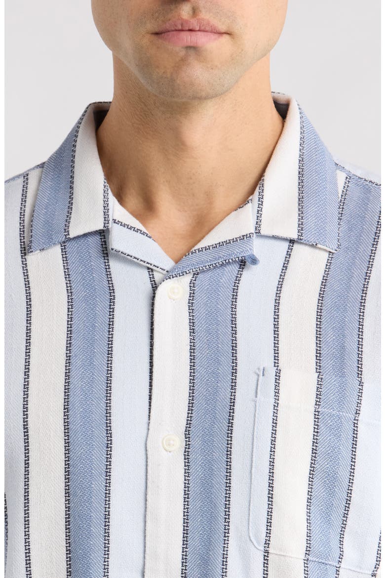 Santorini Stripe Cotton Blend Button-Up Shirt, Alternate, color, TIDAL TEMPEST