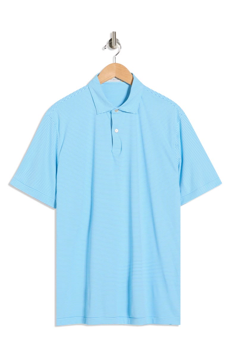 Peter Millar Stripe Featherweight Performance Polo, Main, color, Seaport Blue