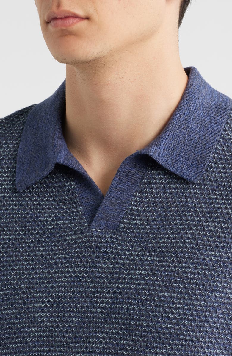 Treasure & Bond Short Sleeve Johnny Collar Polo Sweater, Alternate, color, Navy India Ink