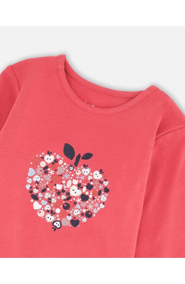 Deux par Deux Organic Cotton T-Shirt with Mini Apples, Alternate, color, Red
