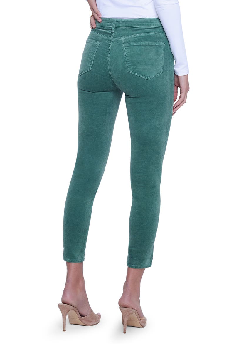 Margot Velvet Crop Skinny Jeans, Alternate, color, FROSTY SPRUCE