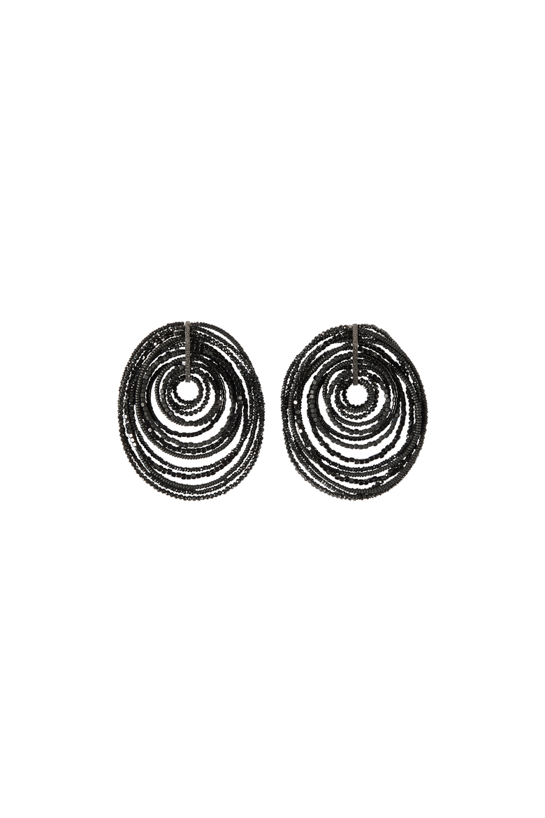 Black hematite and Sterling Silver earrings, Alternate, color, Black