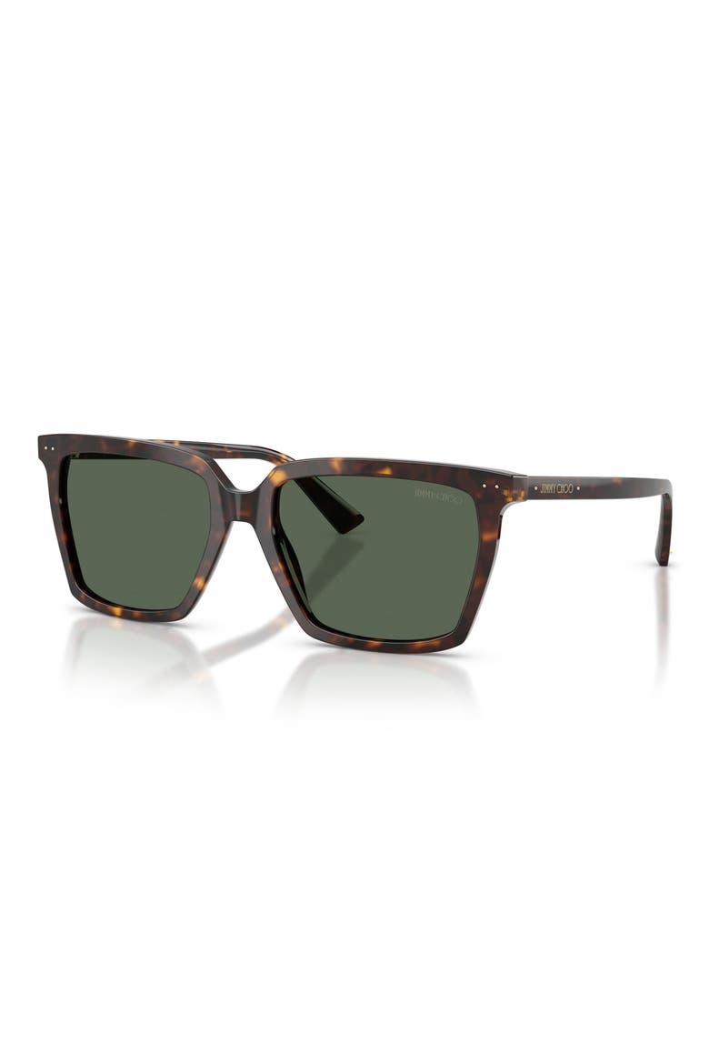 55mm Square Sunglasses, Alternate, color, HAVANA / DARK GREEN