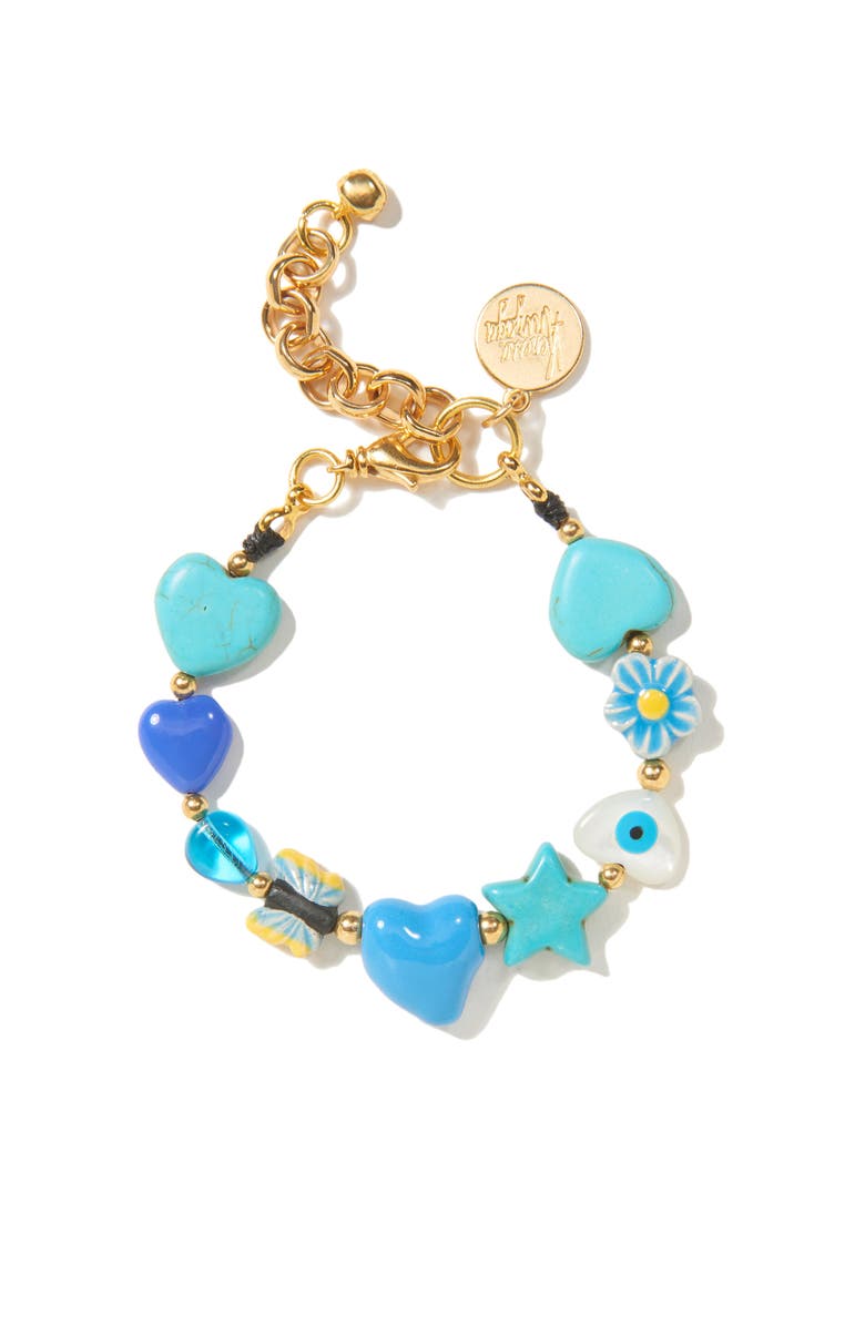 Venessa Arizaga Icy Heart Bracelet, Main, color, Blue