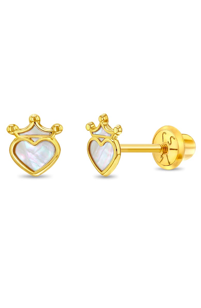 In Season Jewelry 14k Mother of Pearl Princess Heart, Main, color, White