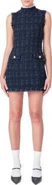 Endless Rose Lace Sleeveless Tweed Minidress