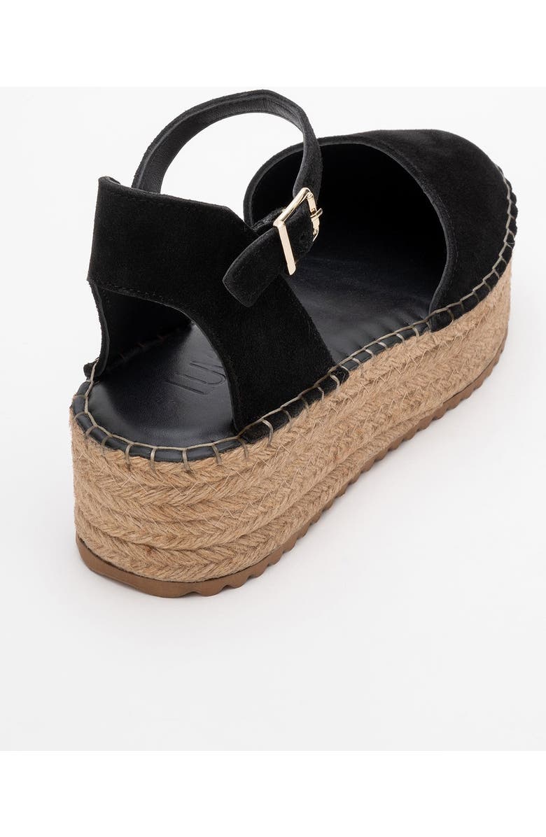 Forever & Always Shoes Viba Leather Espadrille Platform Wedge Sandals, Alternate, color, Black Suede Leather