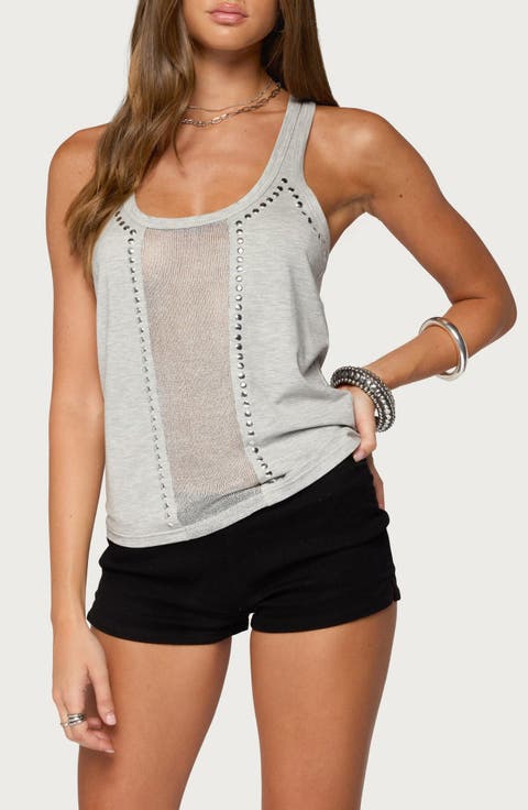Jali Studded Racerback Tank