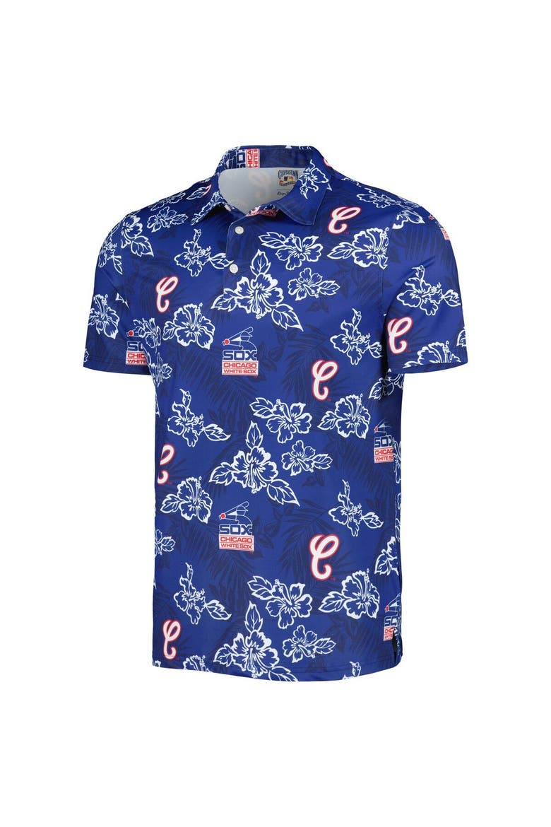 Men's Reyn Spooner Navy Chicago White Sox Cooperstown Collection Puamana Print Polo, Alternate, color, Navy