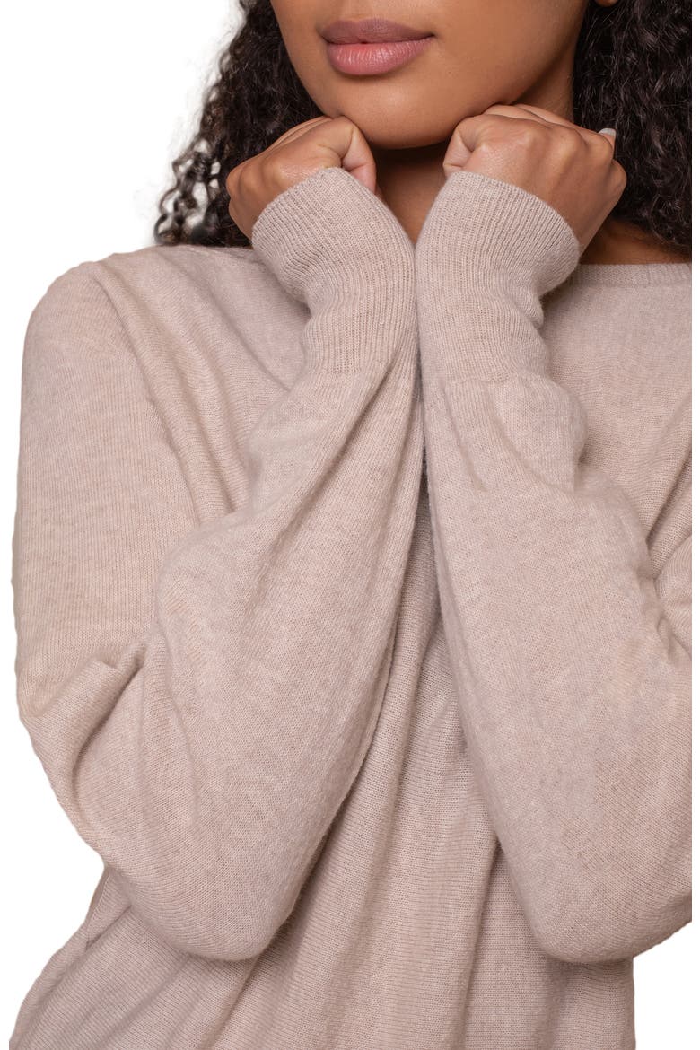 British Geelong Slash Neck Sweater, Alternate, color, Oatmeal