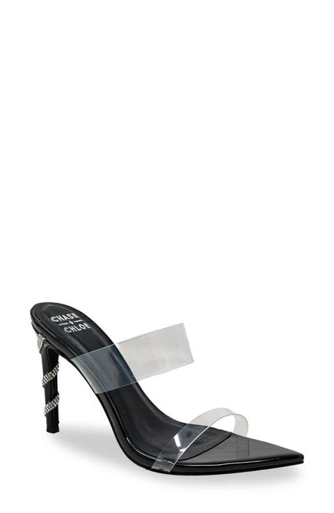Rhinestone Stiletto Mule Sandal (Women)