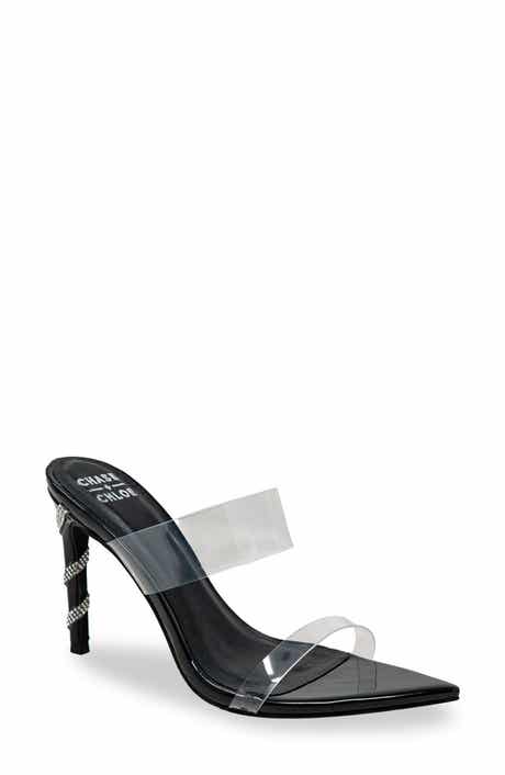 CHASE AND CHLOE Rhinestone Stiletto Mule Sandal