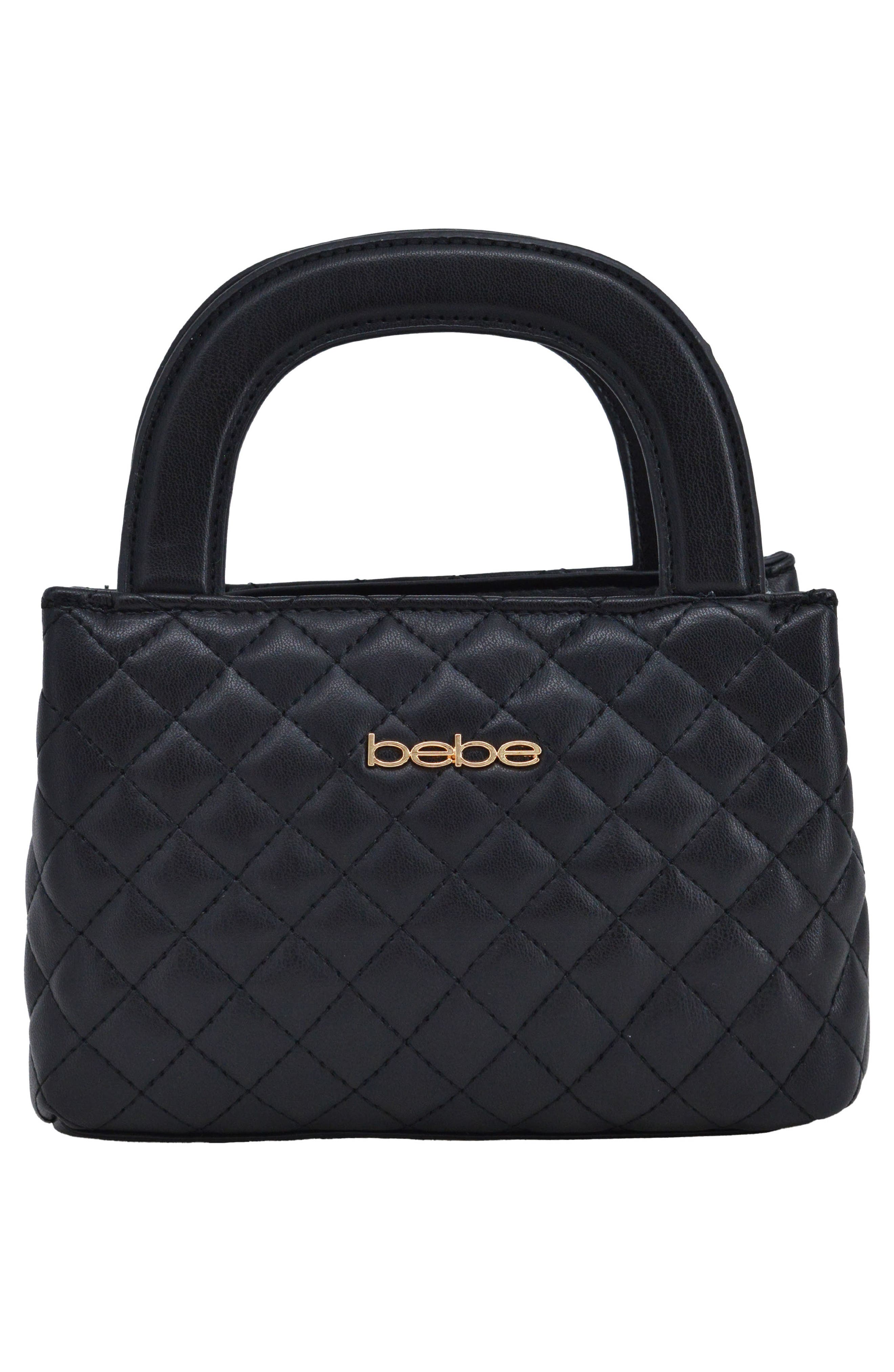 bebe Sofie Small Satche with Matching Wallet, Alternate, color, Black