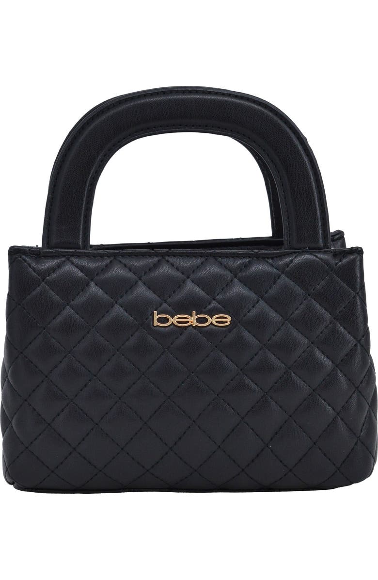 bebe Sofie Small Satche with Matching Wallet, Alternate, color, Black