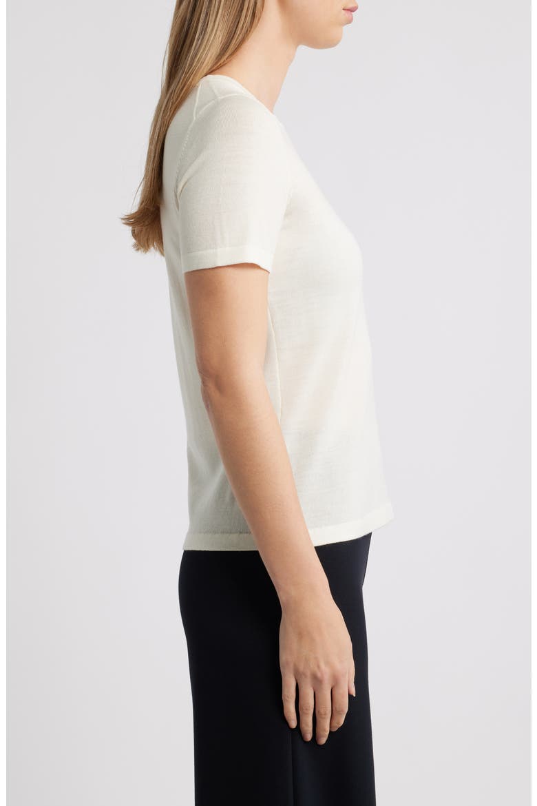Luxe Washable Short Sleeve Wool Sweater, Alternate, color, WHITE DOVE