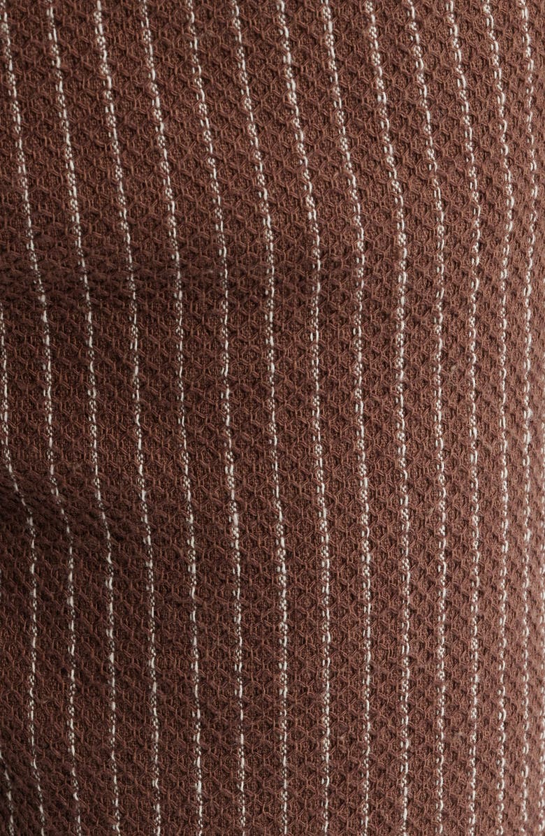 Percival Sorrento Pinstripe Cotton & Linen Drawstring Pants, Alternate, color, Brown