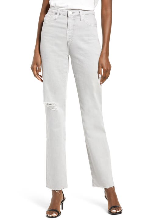 Alexxis High Waist Straight Leg Jeans (Earth Pigment Light Sterling)