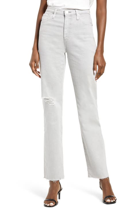 Alexxis High Waist Straight Leg Jeans (Earth Pigment Light Sterling)