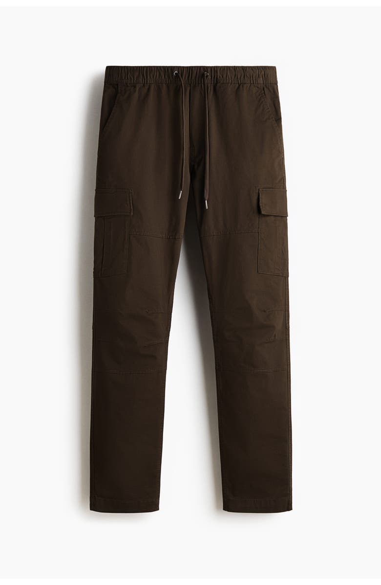 H&M Slim Fit Cargo Trousers, Main, color, Dark Khaki Green