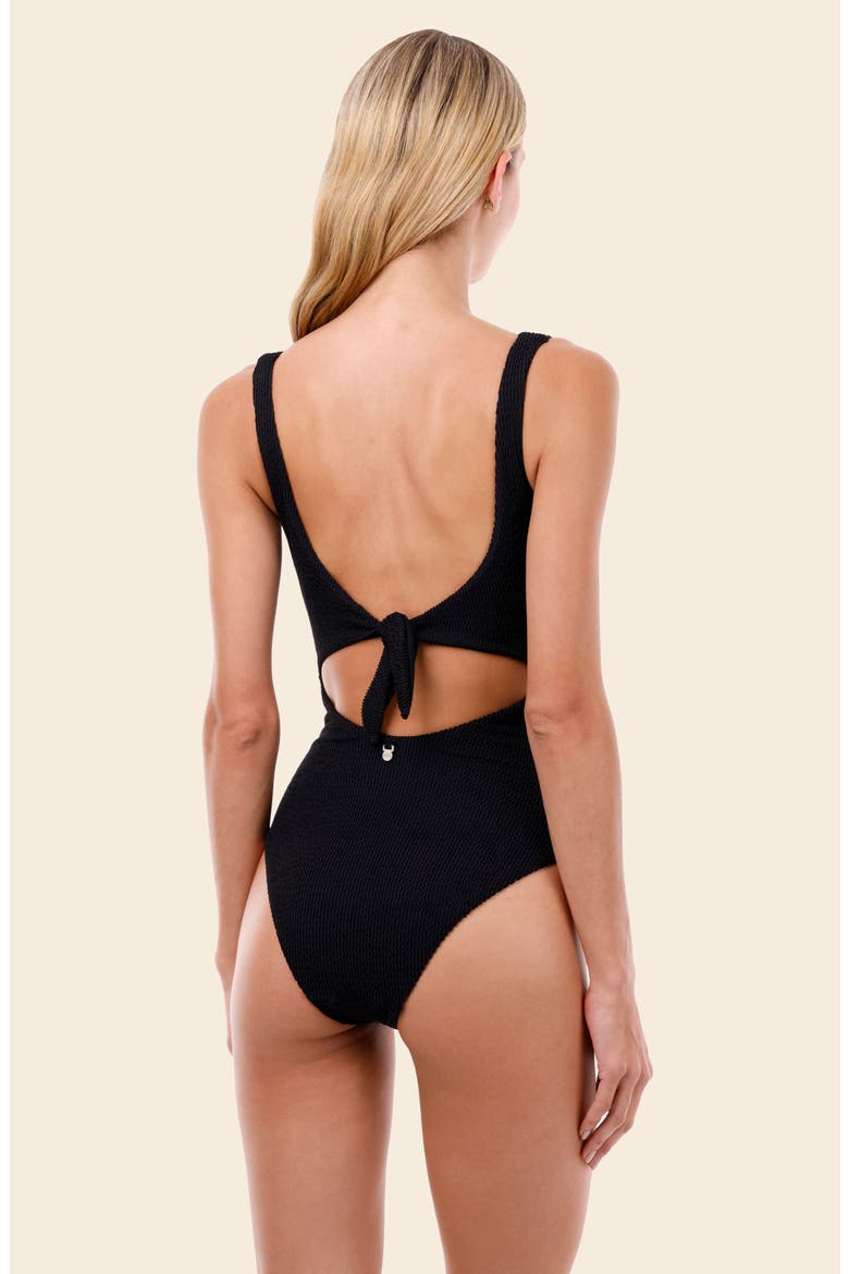 Textured Wave Cutout One-Piece Swimsuit, Alternate, color, TEXTURED WAVE BLACK