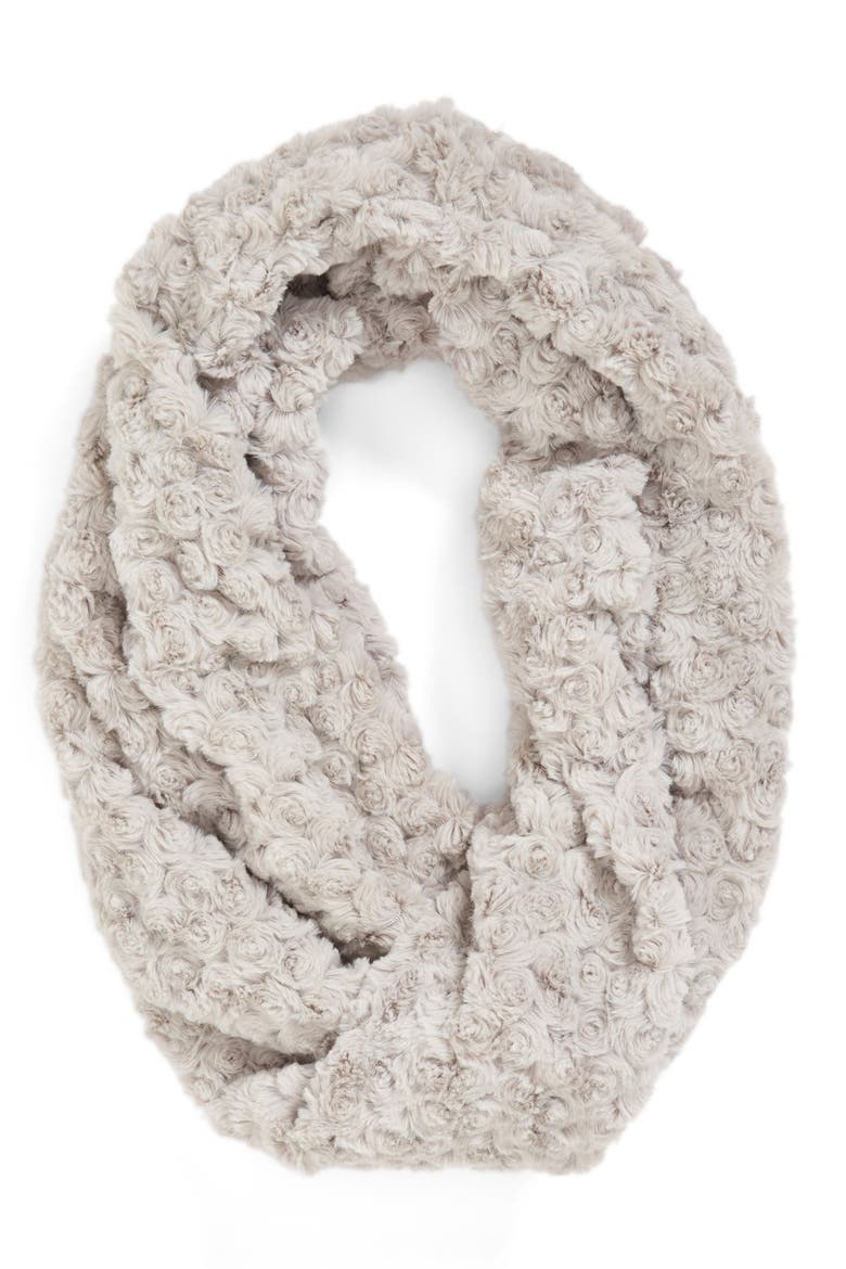 Faux Fur Infinity Scarf, Main, color, GREY