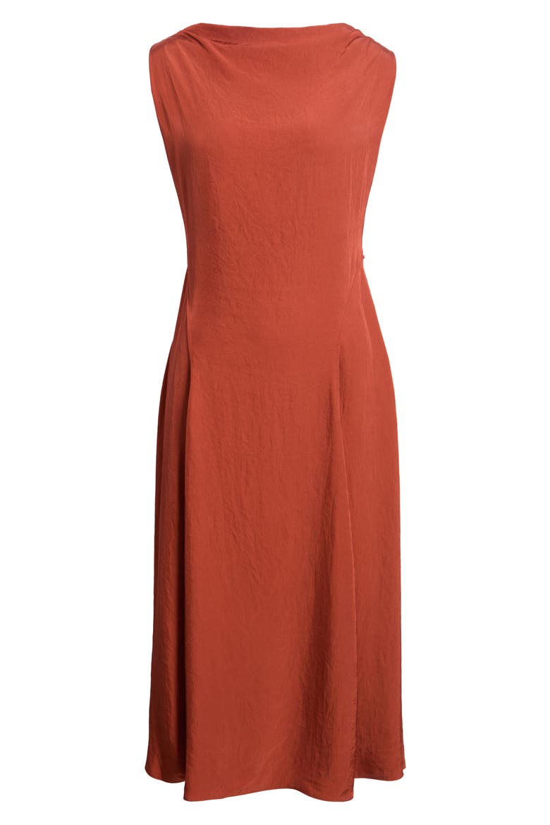 Boat Neck Midi Dress, Alternate, color, UMBER