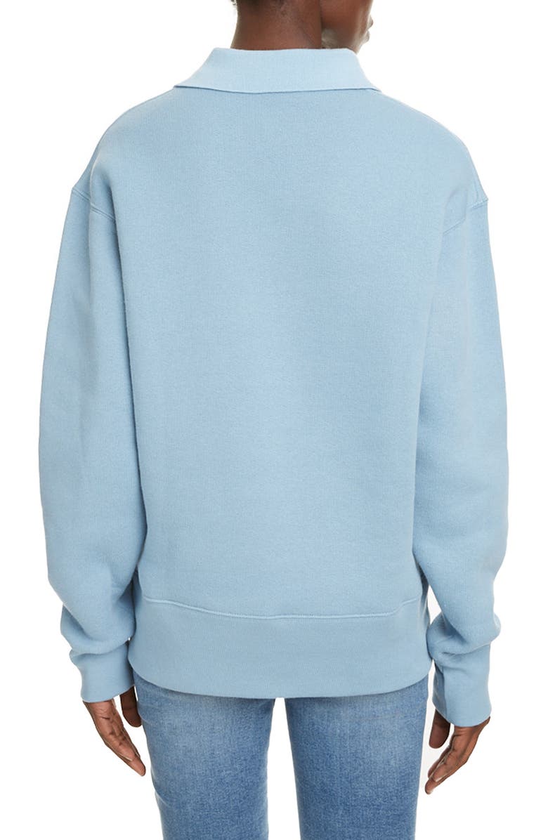 Acne Studios Ferd Quarter Zip Cotton Sweatshirt, Alternate, color, 