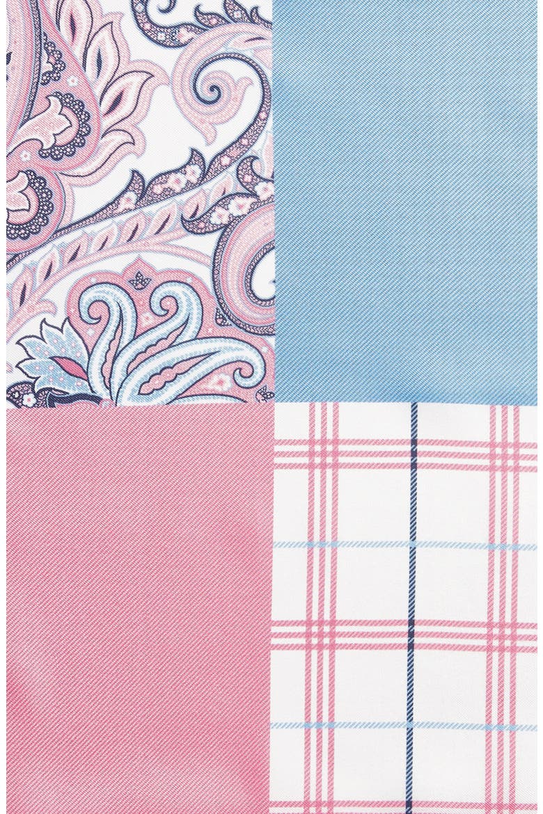 Four Panel Silk Pocket Square, Alternate, color, PINK