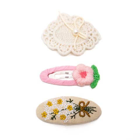3-piece Hair Clip Gift Set - Crochet Meadow