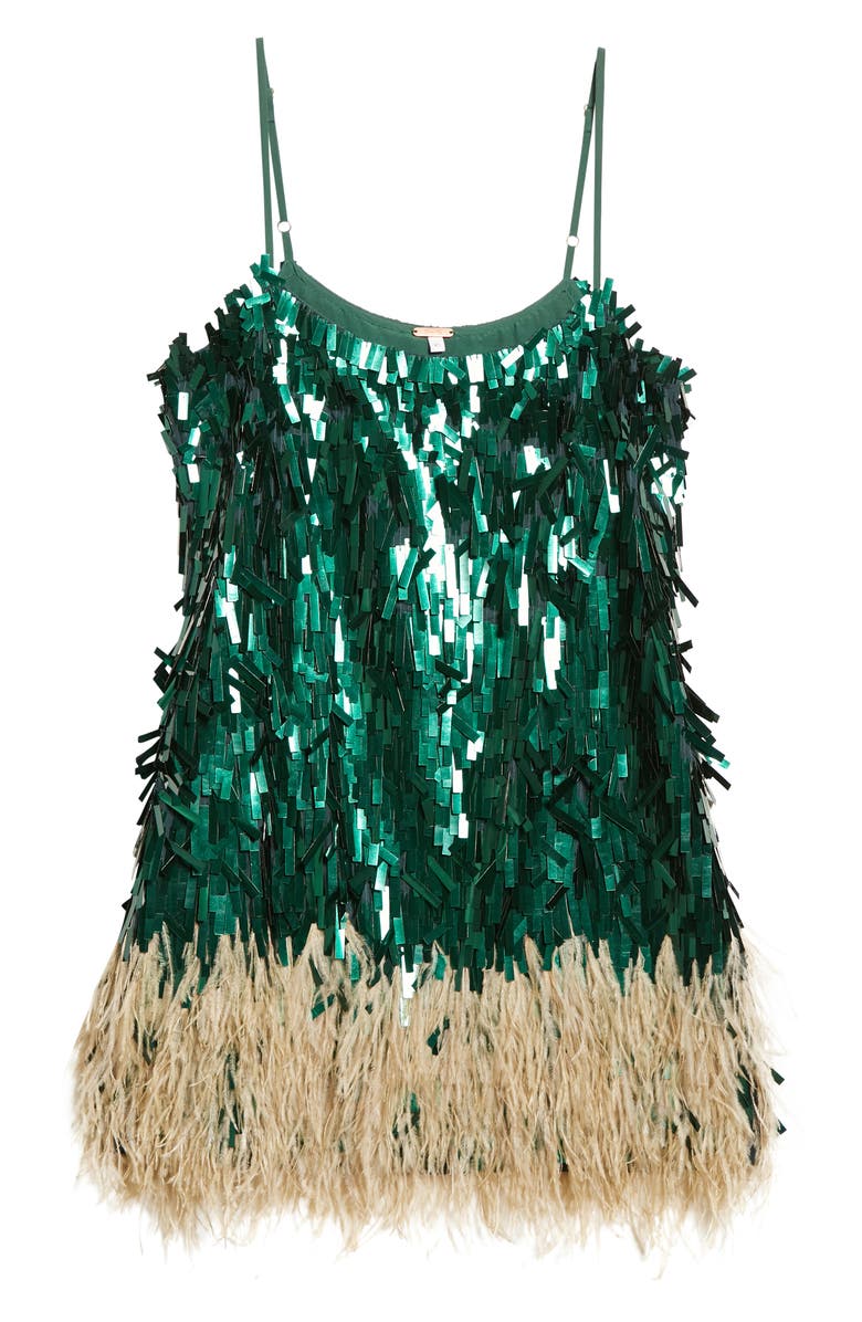 Johanna Ortiz Royal Dancer Paillette & Feather Minidress, Alternate, color,