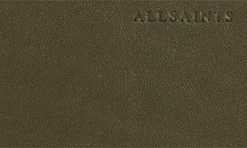 Allsaints Lena Hex Leather Zip Wallet In Military Green