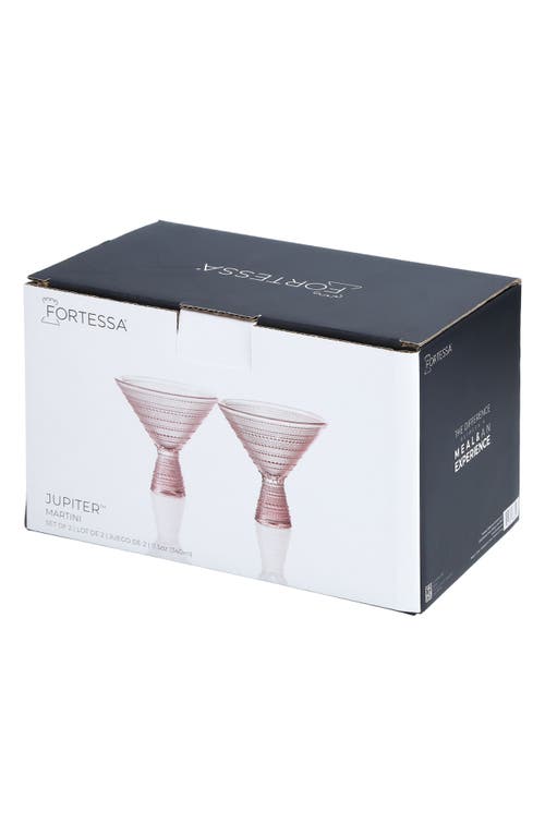 Fortessa Jupiter Set Of 2 Martini Glasses In Pink