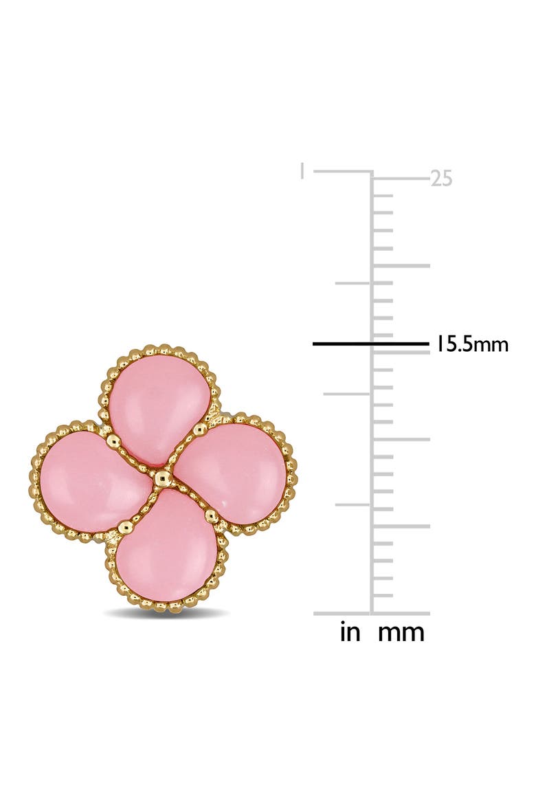 Lab Created Pink Opal Stud Earrings, Alternate, color, PINK