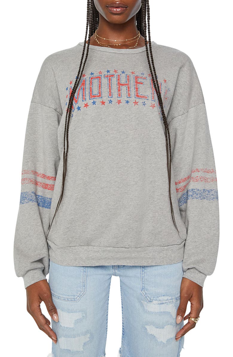 MOTHER The Drop Logo Graphic Sweatshirt, Main, color, 