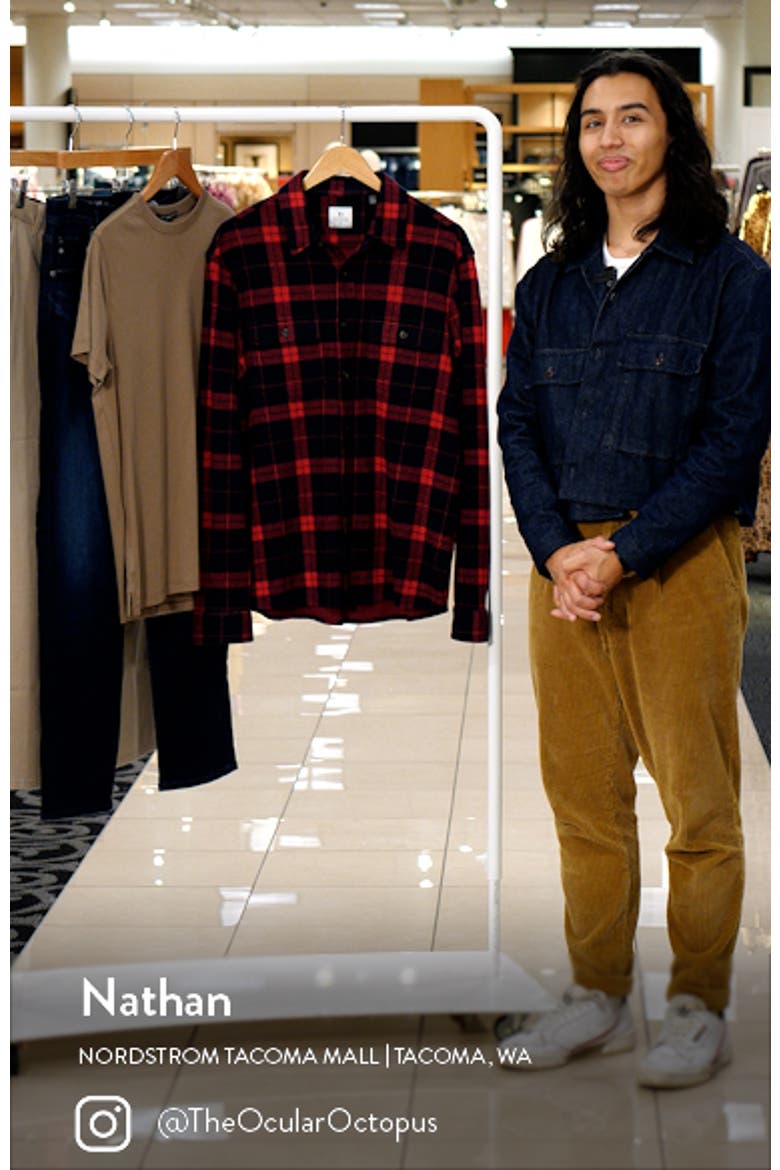 Generation Plaid Stretch Flannel Button-Up Shirt video