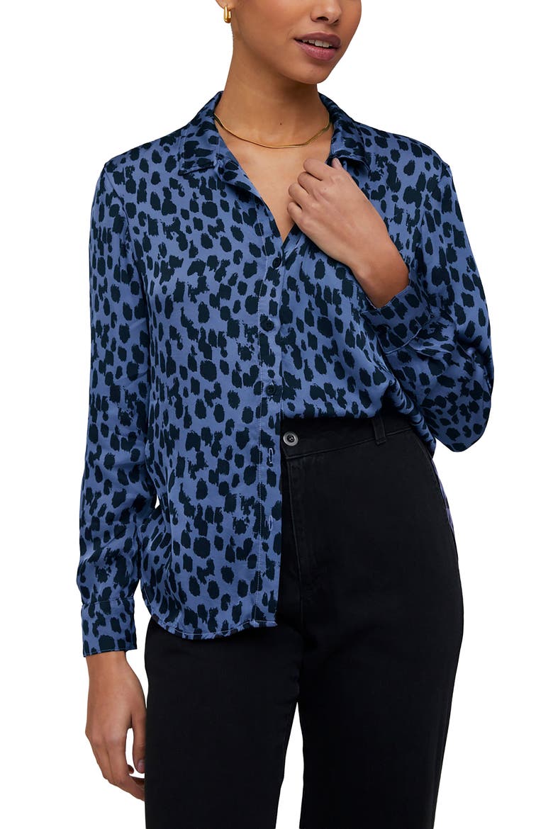 Long Sleeve Clean Shirt, Main, color, DENIM SPOTS PRINT