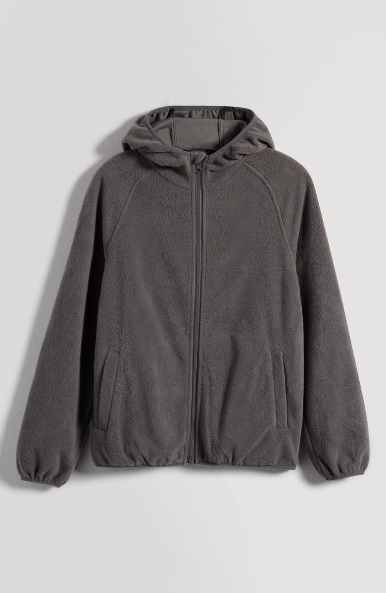 Nordstrom Kids' Convertible Quilted Vest & Zip Hoodie Set, Alternate, color, Black