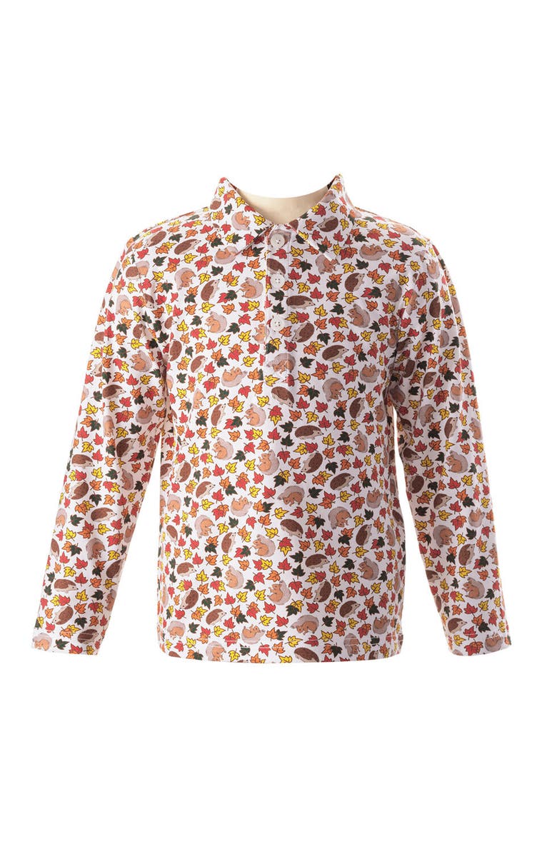 Rachel Riley Woodland Leaf Polo Shirt, Main, color, 