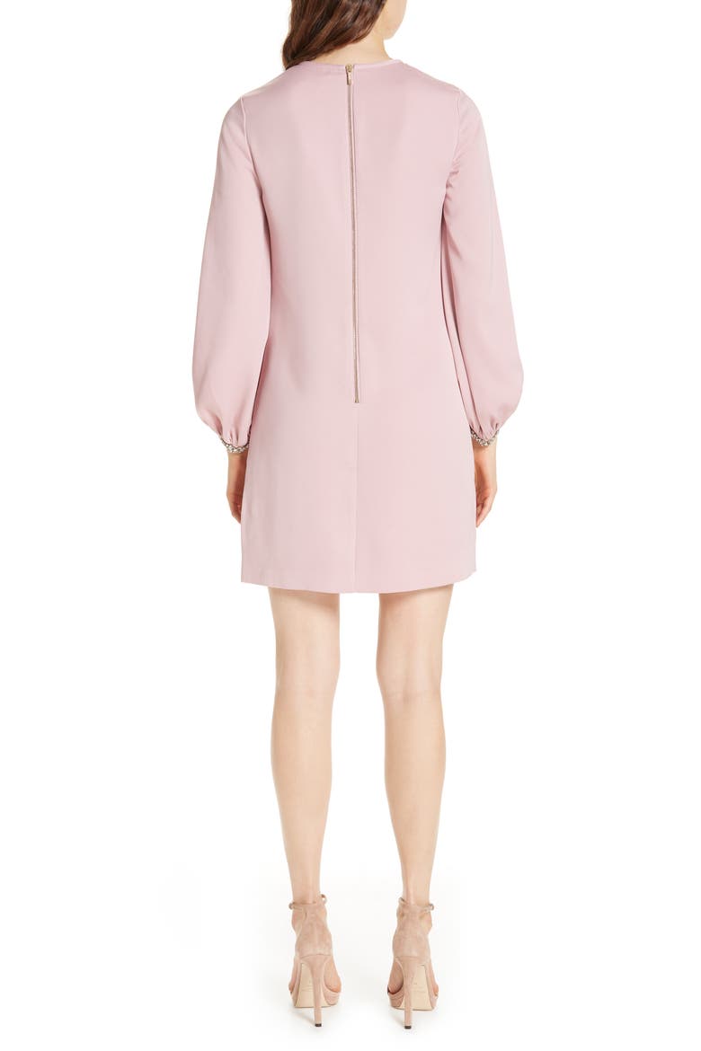 Joele Embellished Cuff Shift Dress, Alternate, color, DUSKY PINK