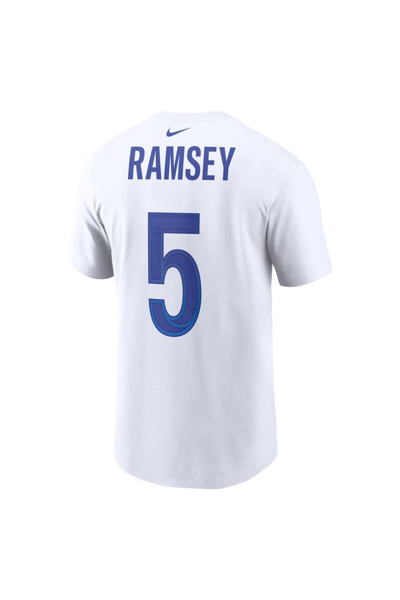 Men's Nike Jalen Ramsey White Los Angeles Rams Player Name & Number T-Shirt, Alternate, color, White