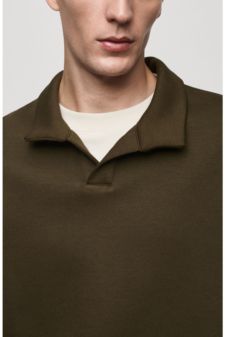 Relaxed Fit Polo Sweatshirt, Alternate, color, KHAKI GREEN