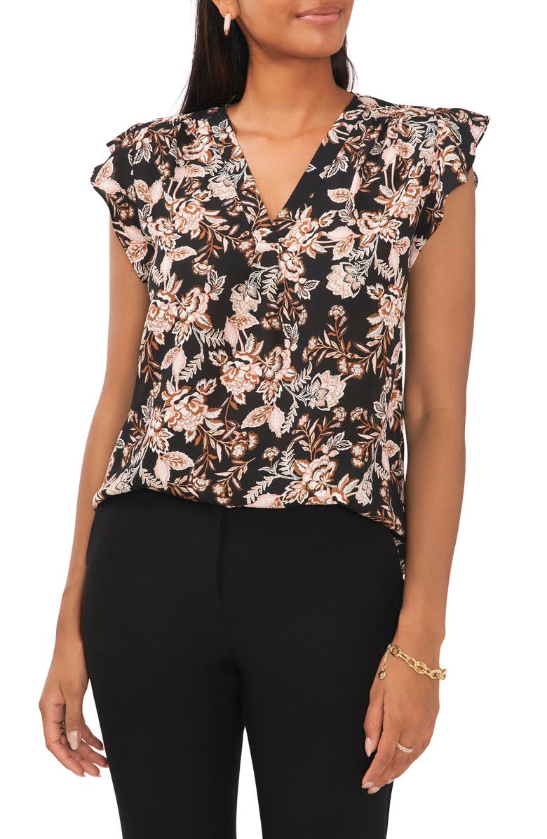 Chaus Flutter Sleeve Blouse, Main, color,