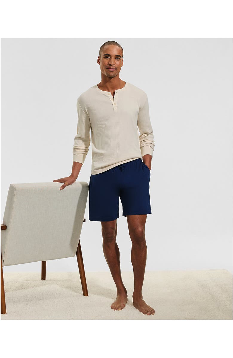 Lands' End Knit Jersey Pajama Shorts, Alternate, color, Deep Sea Navy