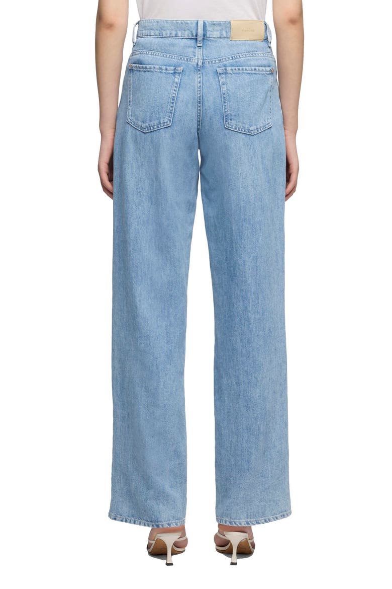 Stovepipe Straight Leg Cotton & Linen Jeans, Alternate, color, IRIS
