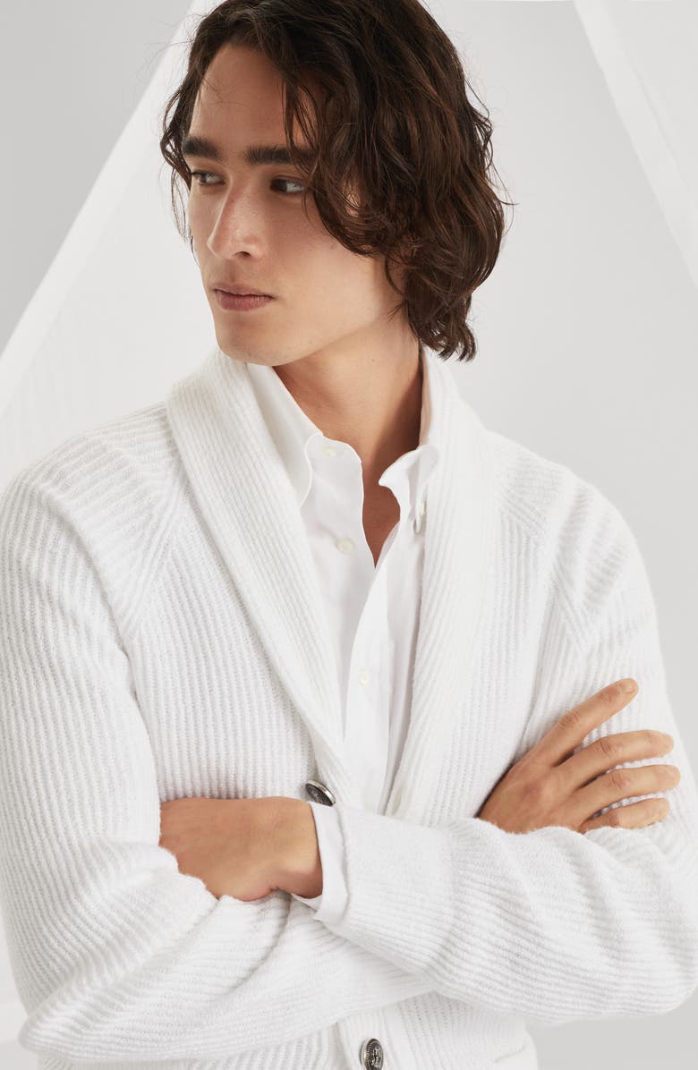 Brunello Cucinelli English rib knit cardigan, Alternate, color, 