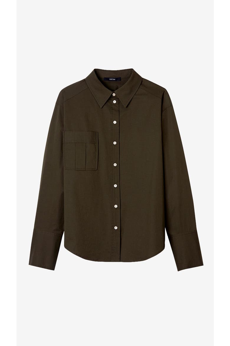 Classic Relaxed Shirt, Alternate, color, Olive Poplin