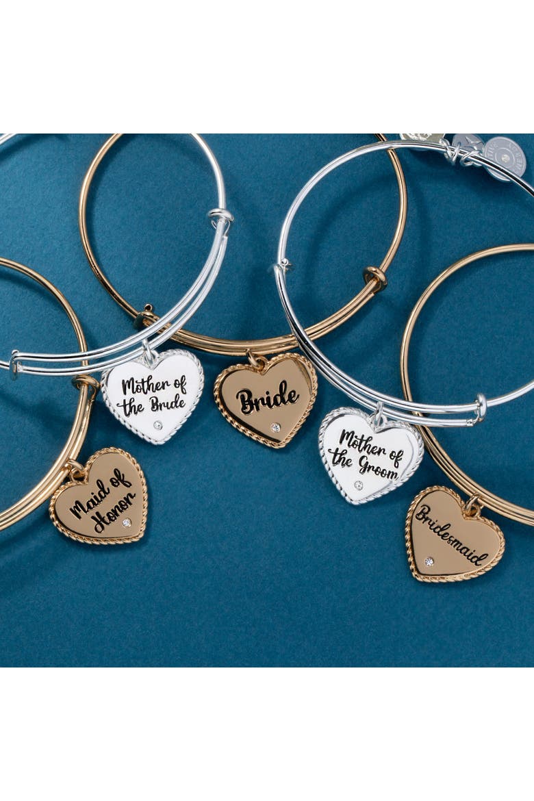 Mother of the Groom Heart Bangle, Alternate, color, Silver